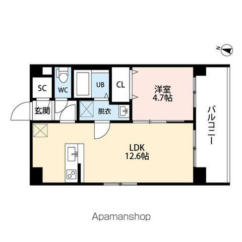 スペリアージュ タワー(1LDK/4階)の間取り写真