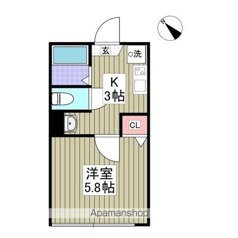 メゾンドジュネス大森台(1K/1階)の間取り写真