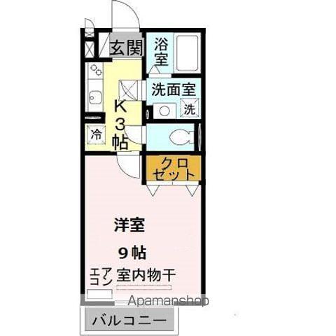 ウィンオカダヤ(1K/1階)の間取り写真