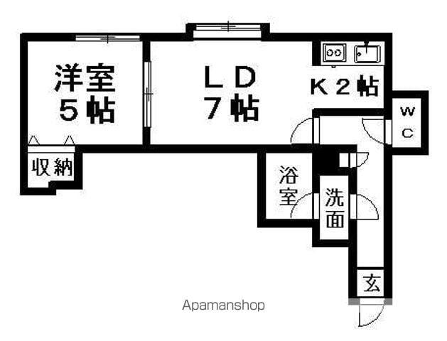 ロアール(1LDK/1階)の間取り写真