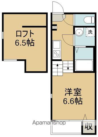 SUNNY GARDEN HILLS(1K/2階)の間取り写真