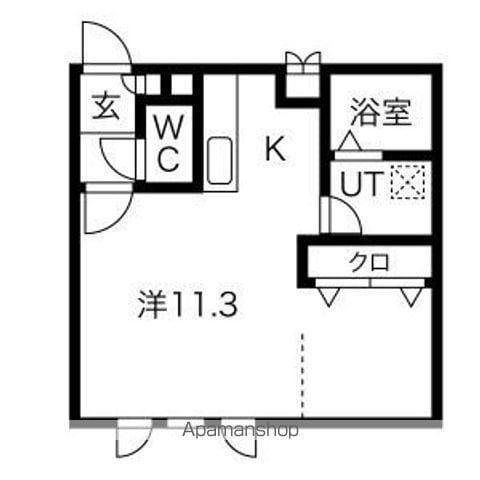 ドゥアズガーデン(1K/4階)の間取り写真