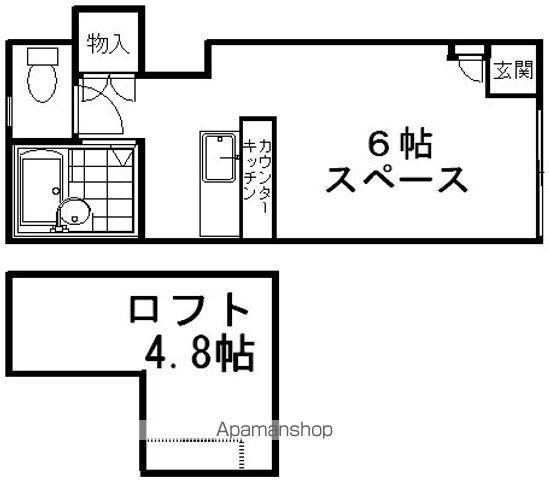 アレーズ(ワンルーム/2階)の間取り写真