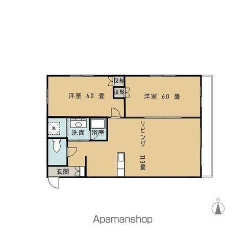 パレスアルカディア(2LDK/1階)の間取り写真