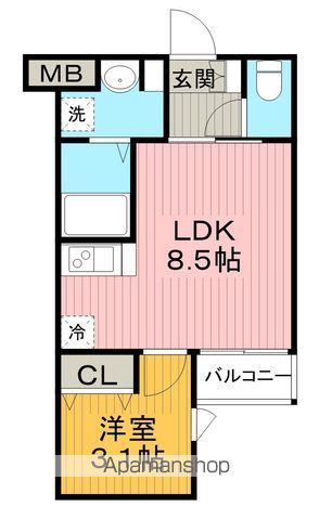 アヴェニール蛍池南町(1LDK/1階)の間取り写真