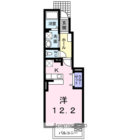 KEIHOUSEⅡ(ワンルーム/1階)の間取り写真