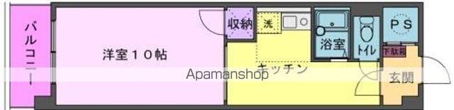 パークサイド・ヴィュー(1DK/2階)の間取り写真