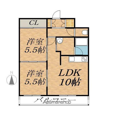 帯広マンション第1(2LDK/2階)の間取り写真