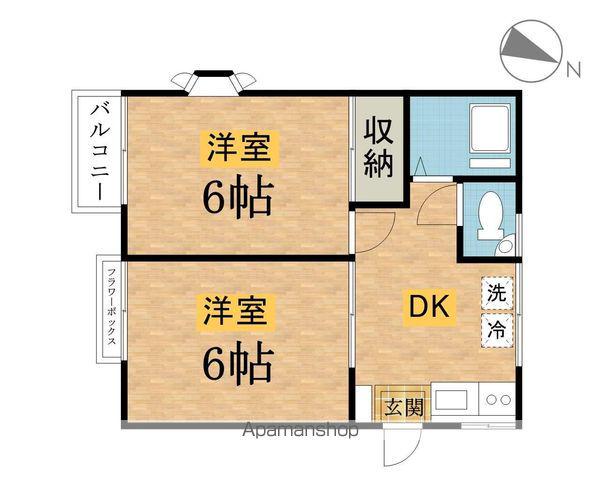 グランデュール寿(2K/2階)の間取り写真