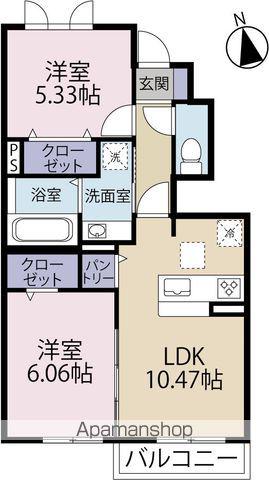 サニーフラッツ岡本(2LDK/1階)の間取り写真