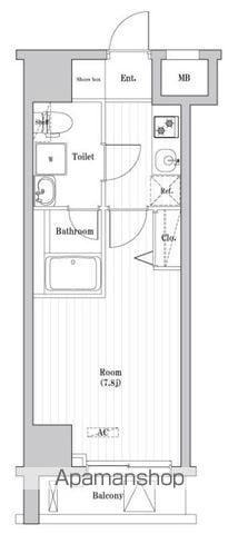エル・グランジュテ新宿(1K/10階)の間取り写真