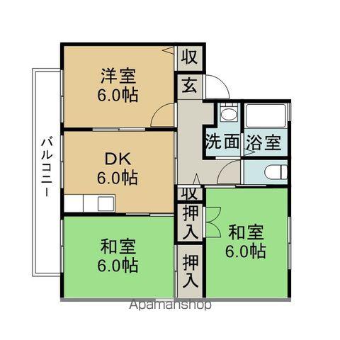 アルカンシェル(3DK/2階)の間取り写真