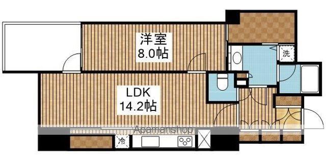 グランドメゾン西堀通タワー(1LDK/9階)の間取り写真