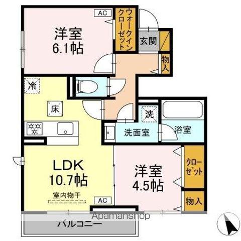 ルガーセグーロ LUGARSEGURO(2LDK/1階)の間取り写真