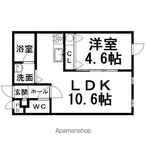 ヴァンドーム青葉(1LDK/4階)の間取り写真