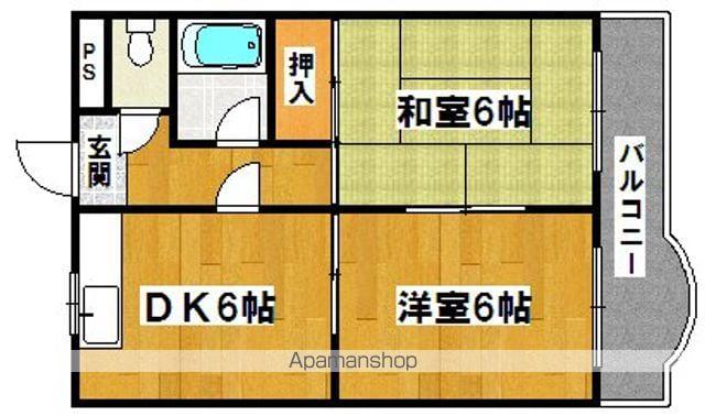 ロイヤルハイツ深井清水(2DK/1階)の間取り写真