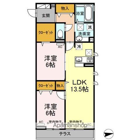 LAFFINAGE(2LDK/1階)の間取り写真