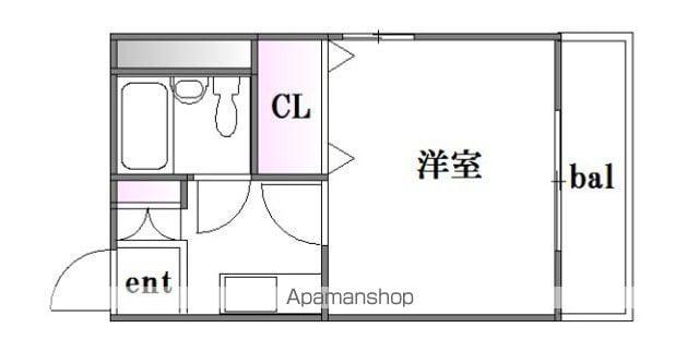 KENSEI9 旧第5山肩ビル(1K/4階)の間取り写真