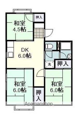 アンビエンテ山本 C(3DK/2階)の間取り写真