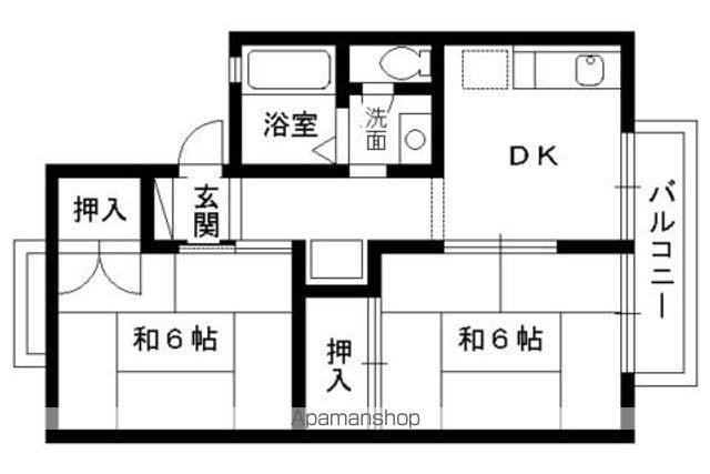 ヴィルベール奥村(2K/1階)の間取り写真