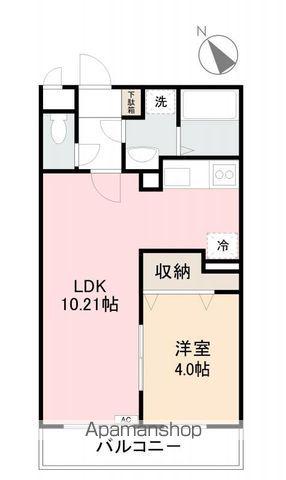 クローリスYUME(1LDK/4階)の間取り写真