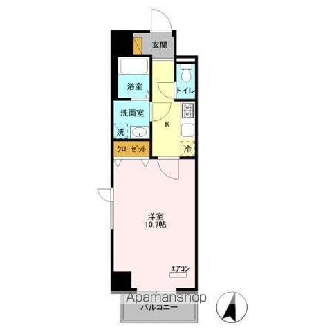 エキスポコンフォートⅡ(1K/4階)の間取り写真