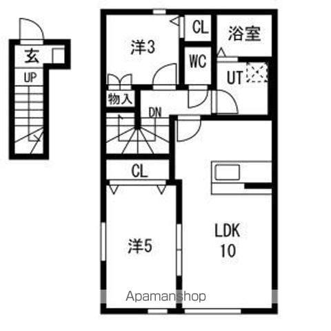 TX前沢 A(2LDK/2階)の間取り写真