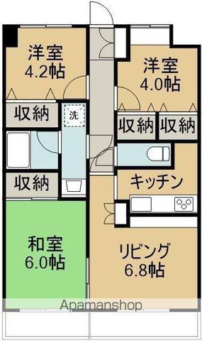 ケントパレス函館(3DK/6階)の間取り写真