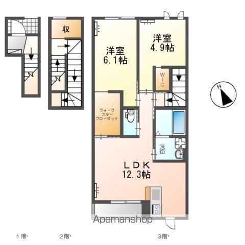レジデンス麦(2LDK/3階)の間取り写真