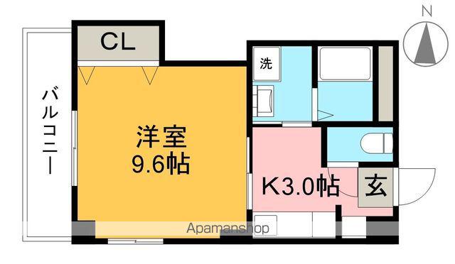 ハーモナイズかもべ(1K/2階)の間取り写真