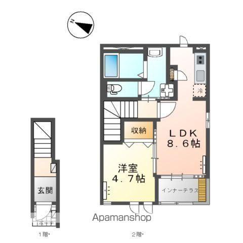 エルア マウナ(1LDK/2階)の間取り写真
