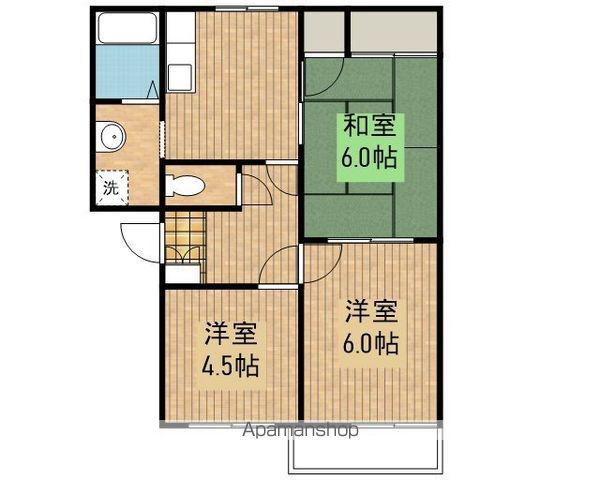 フレグランス芳雅(3DK/2階)の間取り写真