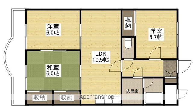吉岡マンション(3LDK/3階)の間取り写真