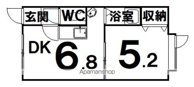 サンマリンハイツ1(1DK/2階)の間取り写真