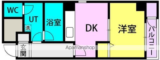 ダイアパレス尼崎(1DK/4階)の間取り写真