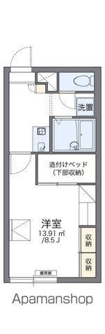 レオパレスバンフィーⅡ(1K/1階)の間取り写真