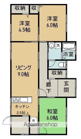 予讃線 丸亀駅 徒歩18分 1階建 築47年(3LDK)の間取り写真
