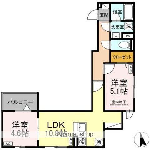 セレスティア前野町(2LDK/3階)の間取り写真