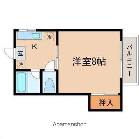 コーポアコーⅡ(1K/1階)の間取り写真