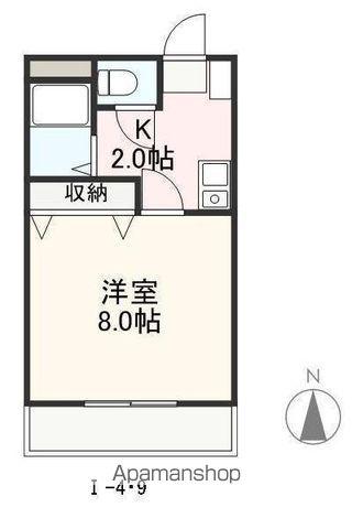 クレイドル安田Ⅰ(1K/1階)の間取り写真