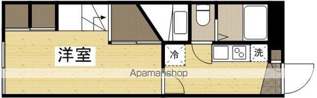 レオパレス鴨川Ⅱ(1K/1階)の間取り写真