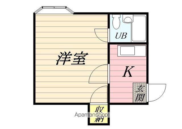 パールハイムC(ワンルーム/2階)の間取り写真