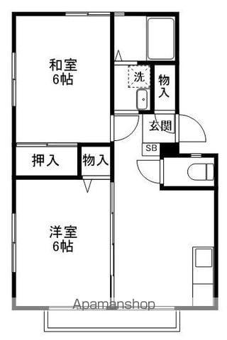 サンシティ金杉台(2DK/2階)の間取り写真