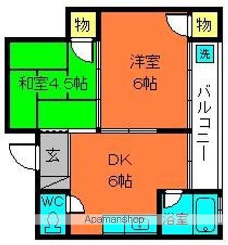 アーベインビル(2DK/4階)の間取り写真