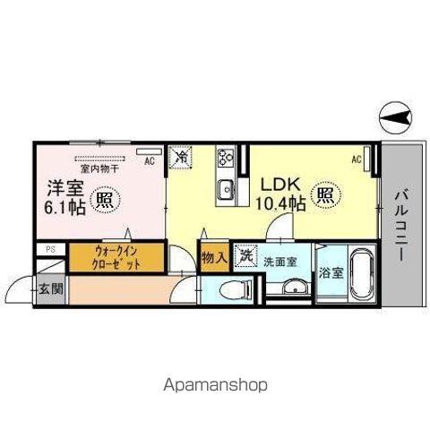 エミネンシア御崎公園(1LDK/2階)の間取り写真