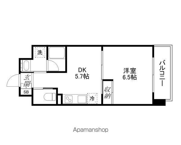 R-Ⅲ COURT(1DK/7階)の間取り写真