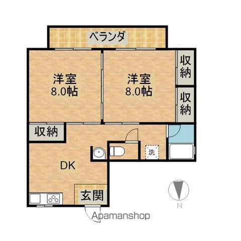 メゾン西部(2DK/2階)の間取り写真