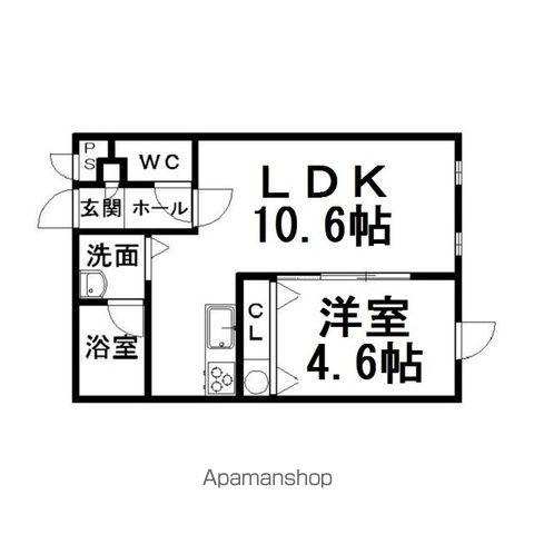 ヴァンドーム青葉(1LDK/3階)の間取り写真