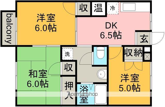 ハイムパンプキンⅡA棟(3DK/2階)の間取り写真