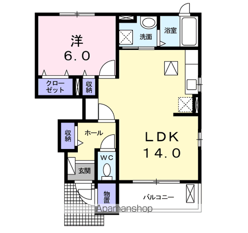 シュウェットメゾン(1LDK/1階)の間取り写真
